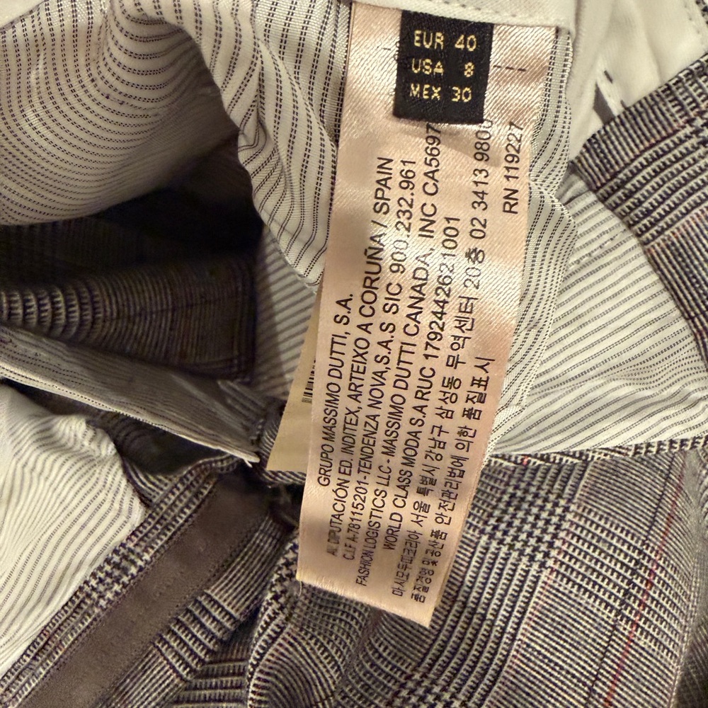 Massimo Dutti Gray Plaid Women's Blazer & Trousers - Picture 15 of 15